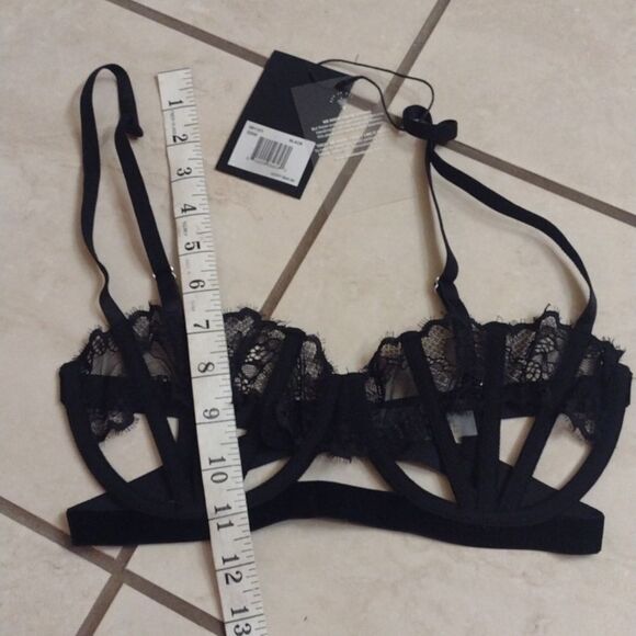 NWT Thistle and Spire Sidney Open Cup Bra Black 32DD - Picture 5 of 14
